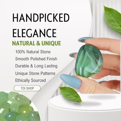 Image of Green Agate Tumble /Pebbles Stone. for Reiki, Crystal, Vastu, Fang Shui Aura, Home Decor, Office Decor, Gifting, Good Luck, showpiece etc. (Green Onyx, 400 gm)