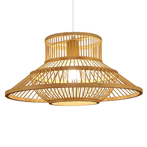 Araña De Estilo Chino Lámpara Tejida De Bambú Zen Restaurante Sombrero Pantalla Artística Personalidad Creativa Sala De Estar Salón De Té Araña De Bambú Luz De Techo Pantalla De Mimbre Linterna Cover