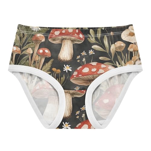 Girls Underwear Toddlers 2t Cotton Panties for Girl Pattern Undies Kids Briefs Mushrooms Floral Leaves
