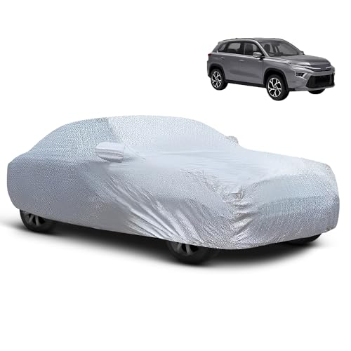 Image of Autofy Car Cover Waterproof SilverShield for Toyota Hyryder [Year 2022 Onwards] - Hyryder Car Cover Dust & UV Protection Hyryder Car Body Cover with Mirror Pocket Soft Cotton Lining
