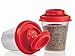 Tupperware Salt and Pepper Shakers Mini Set Clear with Red Seals