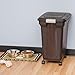 IRIS USA Airtight Dog Food Storage Container, WeatherPro, Up to 40 lbs, Removable Wheels, for Dog Cat Bird and Other Pet Food Storage Bin, Keep Fresh, Translucent Body, Made in USA, Smoke/Black