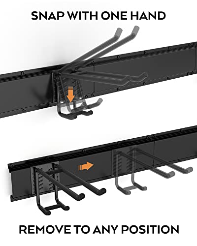 Incly Garage Organization Storage Wall Mount, Garden Tool Organizer Systems, 48 Inch Heavy Duty Tool Storage Rack For Garage Wall With 6 Adjustable Hooks And 3 Rails #TOP5