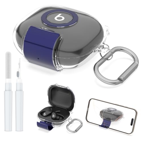 Beats Powerbeats Fit�P�[�X ���S�ȃ��b�N&�d�b�X�^���h�t�� Shockpoof �ی�\�t�gTPU�N���A�P�[�X Beats Powerbeats Fit�C���z���A�N�Z�T���[�Ή� �N���[�i�[�L�b�g&�L�[�`�F�[���t�� (�N���A)