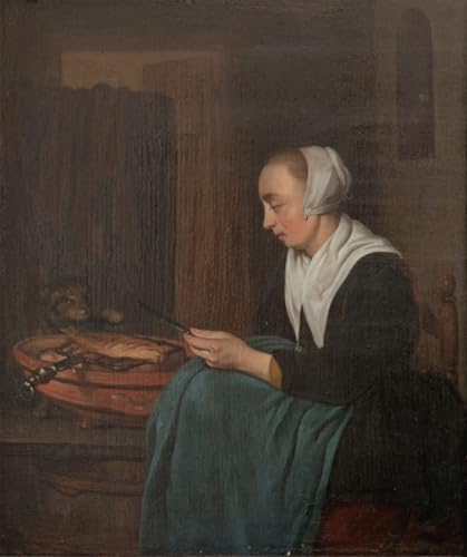Lienzo de pared Gabriel Metsu una commessa addormentata para oficina 60x90cm