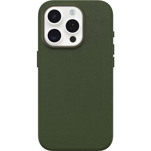 Image of OtterBox iPhone 15 Pro Symmetry Series Cactus Leather for MagSafe - Cactus Grove (Green), sustainably sourced, Snaps to MagSafe, Ultra-Sleek, Raised Edges Protect Camera & Screen