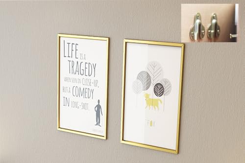 Image of 26pcs Furniture Pendant Accessories, Hardware Photo Frame, Mirror Frame, Hanging Piece, Convex Hoist, Wall Invisible Flat Hanging Piece, Hook Hanging, 1.9*1.7*0.2inch, XKGP-01
