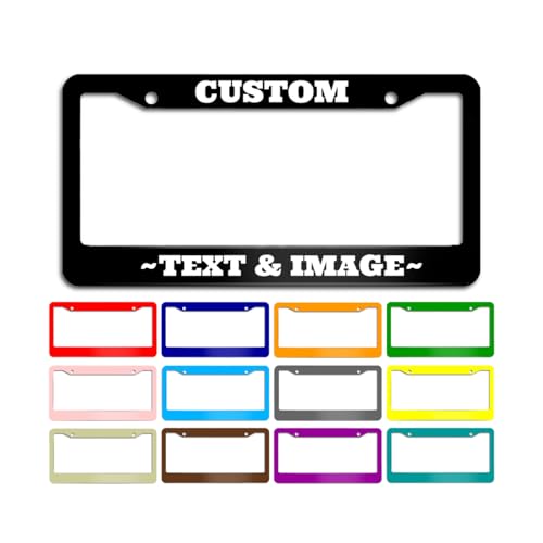 Personalized Custom License Plate Frame Durable Aluminum Metal Frame with Custom Design Text Photo & Logo