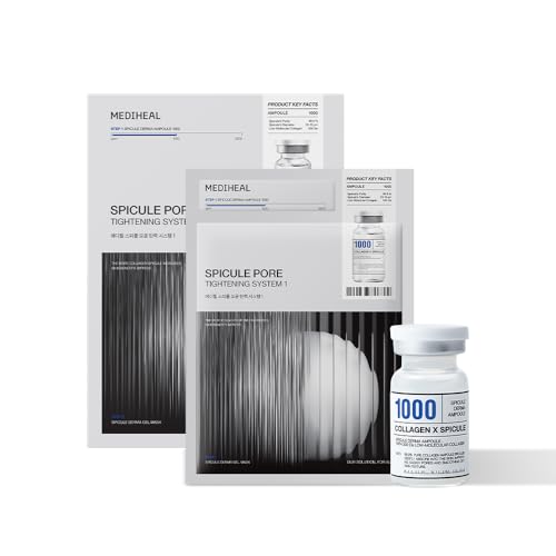 Image of Mediheal Collagen Spicule 1000ppm Intensive Serum - Micro Needle Serum for Pore Care, Soothing & Skin Texture Improvement, 2-Step,Collagen Spicule Ampoule and Gel Mask Set,Skin Booster,10pcs
