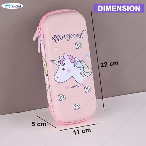 Image of FunBlast Pencil Pouch For Kids-Multi-Purpose Zipper Pencil Case,Pen & Pencil Pouch Bag,Stationary Organizer For Kids,3D Hardtop Multicolor Eva Canvas Pencil Case (Magical Unicorn)