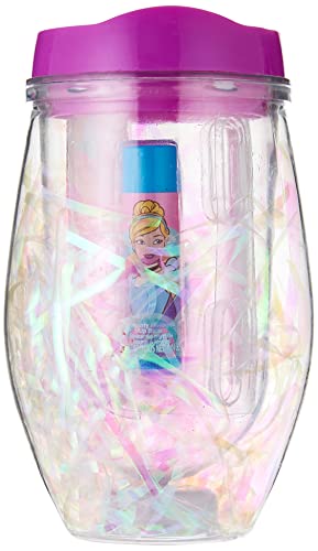 Disney Princess Light Up Cosmetic Tumbler Set with Nail Polish, Lip Balm, Lip Gloss and Nail File | Perfect for Parties Sleepovers Makeovers | Birthday Gift for Girls 3 Yrs+