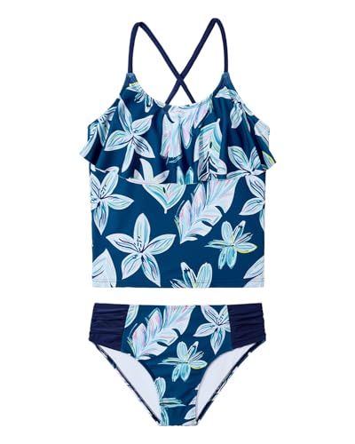 Image of Century Star Girls Flounce Tankini 2 Piece Bathing Suit | Cute swimwear set with a stylish flounce top,Comfortable fit, perfect for girls' summer beach vacations
