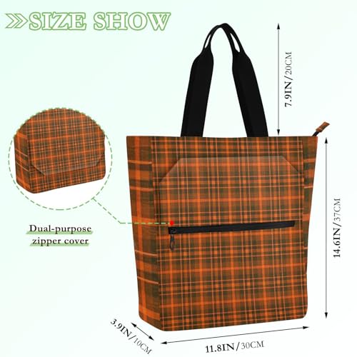 Bolsa de mano con bolsillos de cremallera y asas cómodas de tela 4