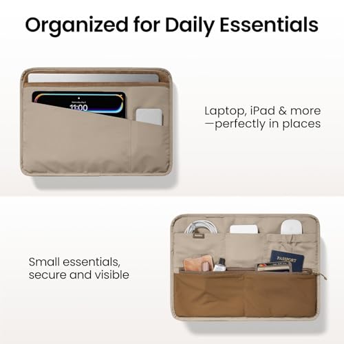 Image of tomtoc 13-14 Inch Protective Puffy Laptop Carrying Bag for Women, Lightweight Laptop Briefcase Fits 14-inch MacBook Pro M5 2025 & Other 13 inch /14 inch Computers, Work Bag Case Handbag with Organized Storage