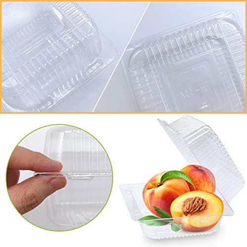 Haawooky GFEWF 100 Pack Clear Plastic Take Out Container,Square Hinged Food Container,Dessert Clamshell Containers thumb #2