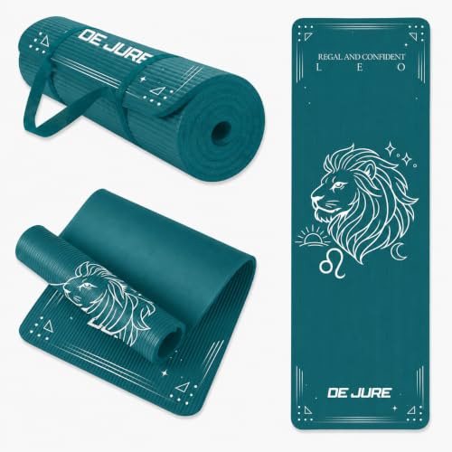 Image of De Jure Fitness Yoga Mat for Women and Men, 13mm Extra Thick Non-Slip NBR Exercise Mat for Yoga, Pilates, Gym & Floor Workouts - with Carry Strap - Leo