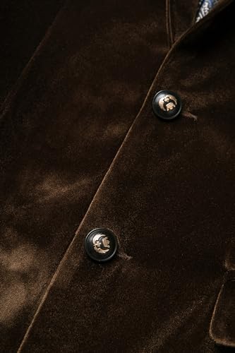 THWEI Mens Velvet Blazer Slim-Fit Fashion Solid Suit Jacket4