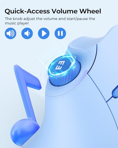 Image of seenda MOU-302 Wireless Bluetooth Ergonomic Vertical Mouse with Volume Knob | Rechargeable 3-device mice for small /medium hands with quiet clicks, 1000 /1600 /2400 DPI for PC, laptop, MacBook, Light Blue
