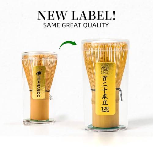 Miniatura 8 de Teanagoo Batidor De Matcha De 120 Puntas, Batidor De Bambú Para Té Matcha En Polvo, Hecho A Mano Orgánico Tradicional Japonés Chasen, Agitador De Matcha, Cepillo Mezclador Wisk Para Preparar Té