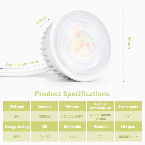 Module LED 230V dimmable YindaLux lot de 6 spots extra plats 5W