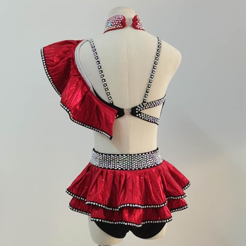 Disfraz de baile lírico rojo para niñas 11-13 años miniatura 2