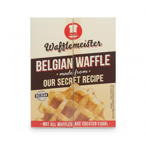 Gofres Belgas Artesanos - Pack de 28 Gofres de 90g (2,52kg) Envueltos Individualmente - Snack Dulce para Desayuno y Merienda - Receta Secreta Tradicional Bélgica - Wafflemeister - Vegetarianos - NEXU