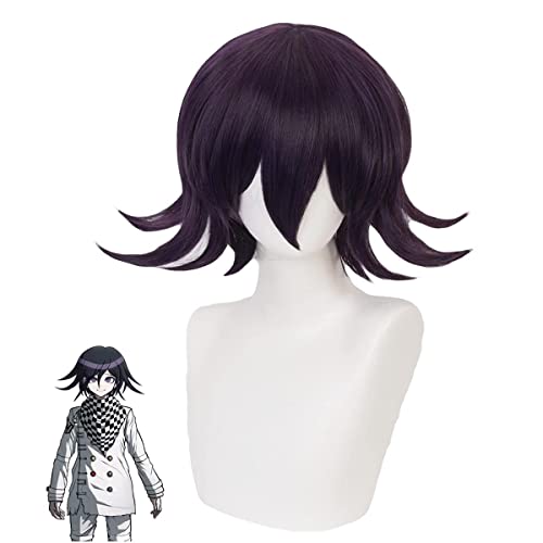 FALAMKA Kokichi Ouma Perücke Cosplay Danganronpa Kurze Lila Amin Perücke Kostüm Cover