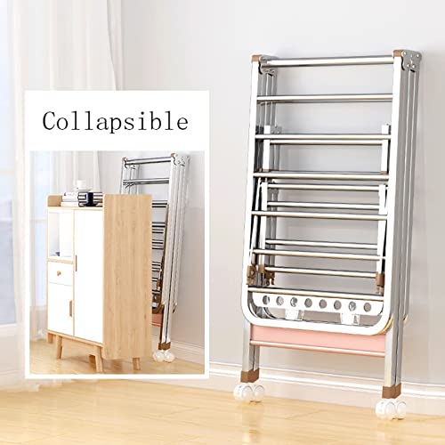 Étendoir à linge trépied pliable en acier inoxydable pour balcon - 3