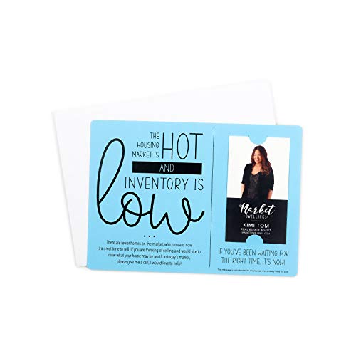 For Vertical Business Cards | Set of "The Housing Market is Hot and Inventory is Low" Mailer | Envelopes Included | M8-M005
