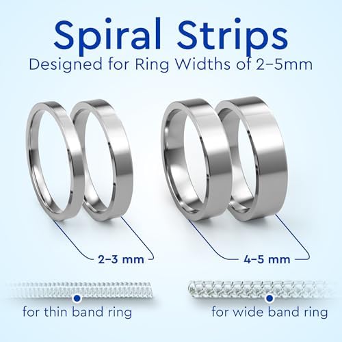 Ring Sizer Adjuster for Loose Rings - 12 Pack, Guards, Spacers & Tighteners, Fits Bands Up to 6mm, Reduces Size by 0.5-1.5, Invisible Design for Women & Men by 5 STARS UNITED - 2