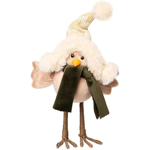 Northlight 8.25" Cream Colored Standing Bird with Hat and Scarf Tabletop Decoration Cover