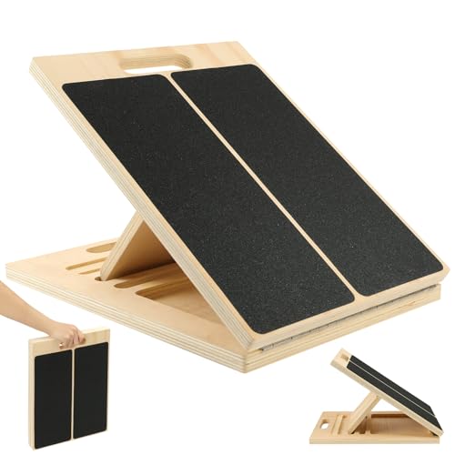 AOOSA Tragbares Schrägbrett aus Holz, Wadendehner Balance Board