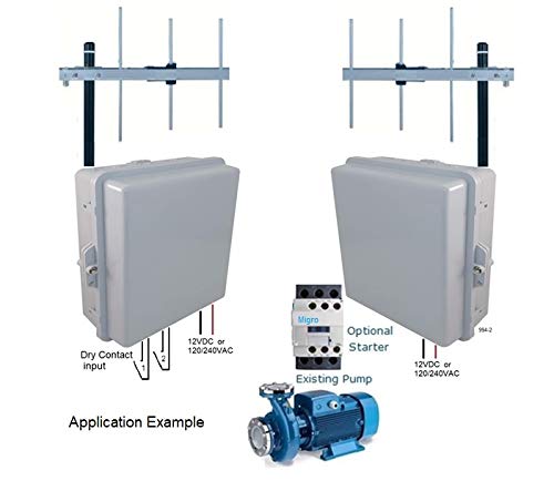 3 Mile Industrial Wireless Pump Control System 2 Channel Channel 12V, 110v 220v, w 2 Yagi Long Range Antennas, Weatherproof enclosure 943302
