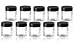 Produktbild 10 x Glastiegel Klarglas 30ml / Salbentiegel / Cremetiegel inkl. Schraubverschluss Bakelit schwarz 38mm/R3