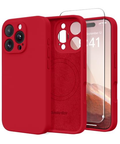 Image of Magnetic for iPhone 16 Pro Case Silicone Deep Red