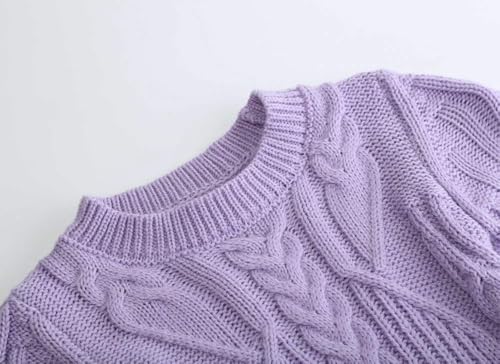 Image of Girl's Winter Sweater Tutu Dress Cable Knit Long Sweaters for Toddler Girl
