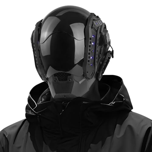 Masque de science-fiction LED punk demi-tête pour cosplay homme