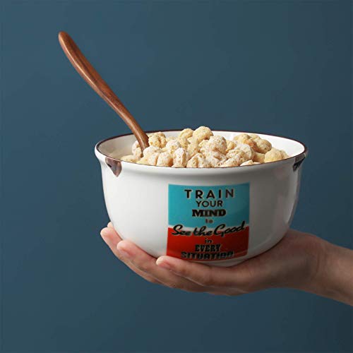 Lifver Soup Bowls, 24 Ounce Porcelain Cereal Bowls, Retro Style Bowl Set For Desserts, Side Salad, Oatmeal Pasta Rice, Sturdy And Deep, No Stain, Steam Dishwasher & Microwave Safe, Set Of 4 #TOP4