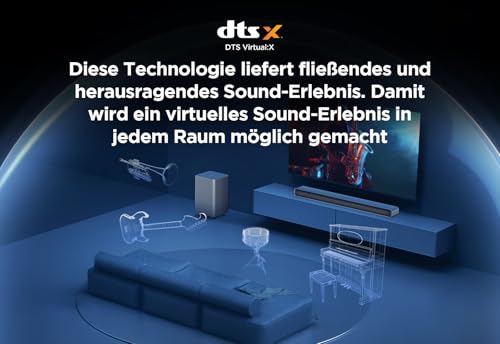 TCL S55HE Soundbar 2.1 Kanal mit kabellosem Subwoofer, 220W Heimkino-Lautsprecher, Dolby Atmos, DTS Virtual:X, Sound Expansion, Bluetooth 5.3, HDMI eARC, USB, Optisch, Wandmontage möglich