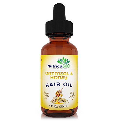 Nutrica360 Oatmeal Honey Hair Oil-repairs damaged hair, Stimulate hair Growth, Eliminate knots and tangles, soft and smooth hair, Moisturize hair with no leftover residue- 1 Fl Oz. (30ml)