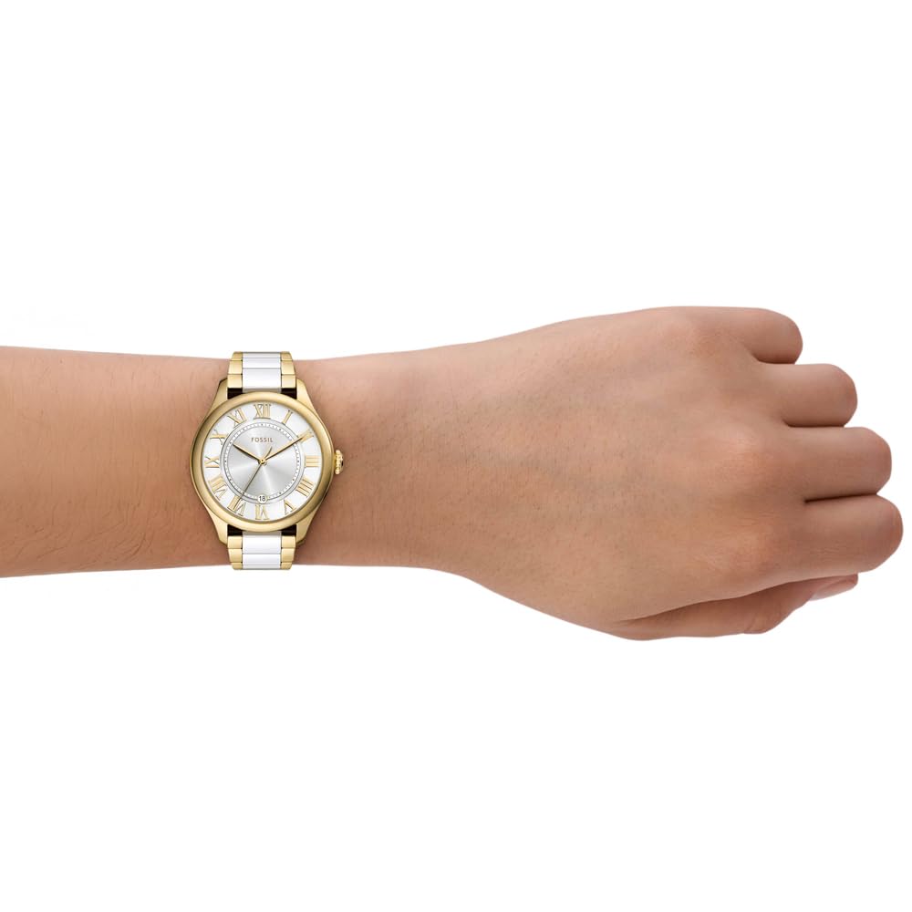 Fossil Gilmore Orologio Donna, Movimento al Quarzo Tre Lancette Data con cinturino in acciaio inossidabile o pelle
