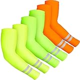 SATINIOR 6 Pairs UV Sun Protection Arm Sleeves for Men Women Reflective Cooling Compression Sleeves Golf Outdoor Sports(Vivid Color)
