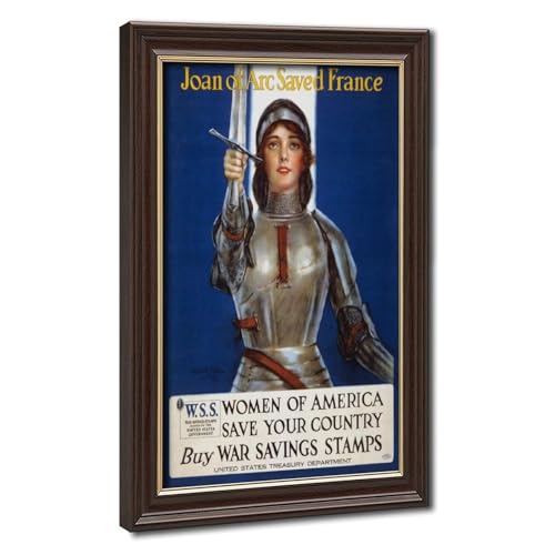 Impression sur toile Joan of Arc affiche vintage avec cadre à suspendre pour déco murale