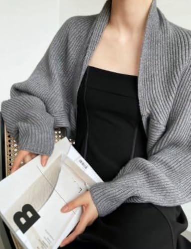 2025 Women's Knitted Sleeved Cardigan Batwing Cape Wrap for Shoulder Lightweight Spring Fall Open Front Cover Up3
