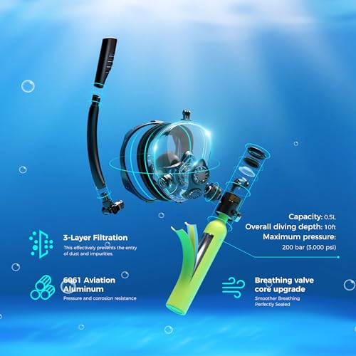 SMACO Mini Tanque de Buceo con Máscara de Snorkel, Tanque de Aire Pulmonar de 0.5L miniatura 4