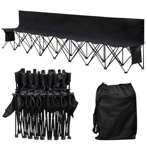 Yaheetech 8-seat Portable Folding Sideline Bench with Back Rest and Carrying Bag for Team...