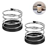 2 Stück Metall Becherhalter, Universal Auto Flaschenhalter Kaffeebecherhalter mit Klebebändern, für Autos, Lastwagen, Booten,, Wohnungen, Büros, Geschäften usw.