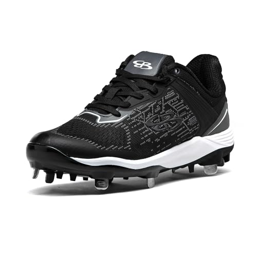 Boombah Viper Pureknit Men's Metal Cleat - Status - Black/Charcoal - Size 10.5