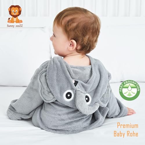 Sunny-zzzZZ-2-Pack-Unisex-Baby-Plush-Animal-Face-Robe-for-0-9-Months-Baby-Essentials-Registry-Gifts
