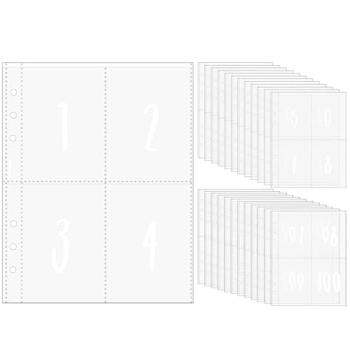 25 peças A5 transparentes PP pré-numerados 100 envelopes desafio de economia de dinheiro 6 inserções